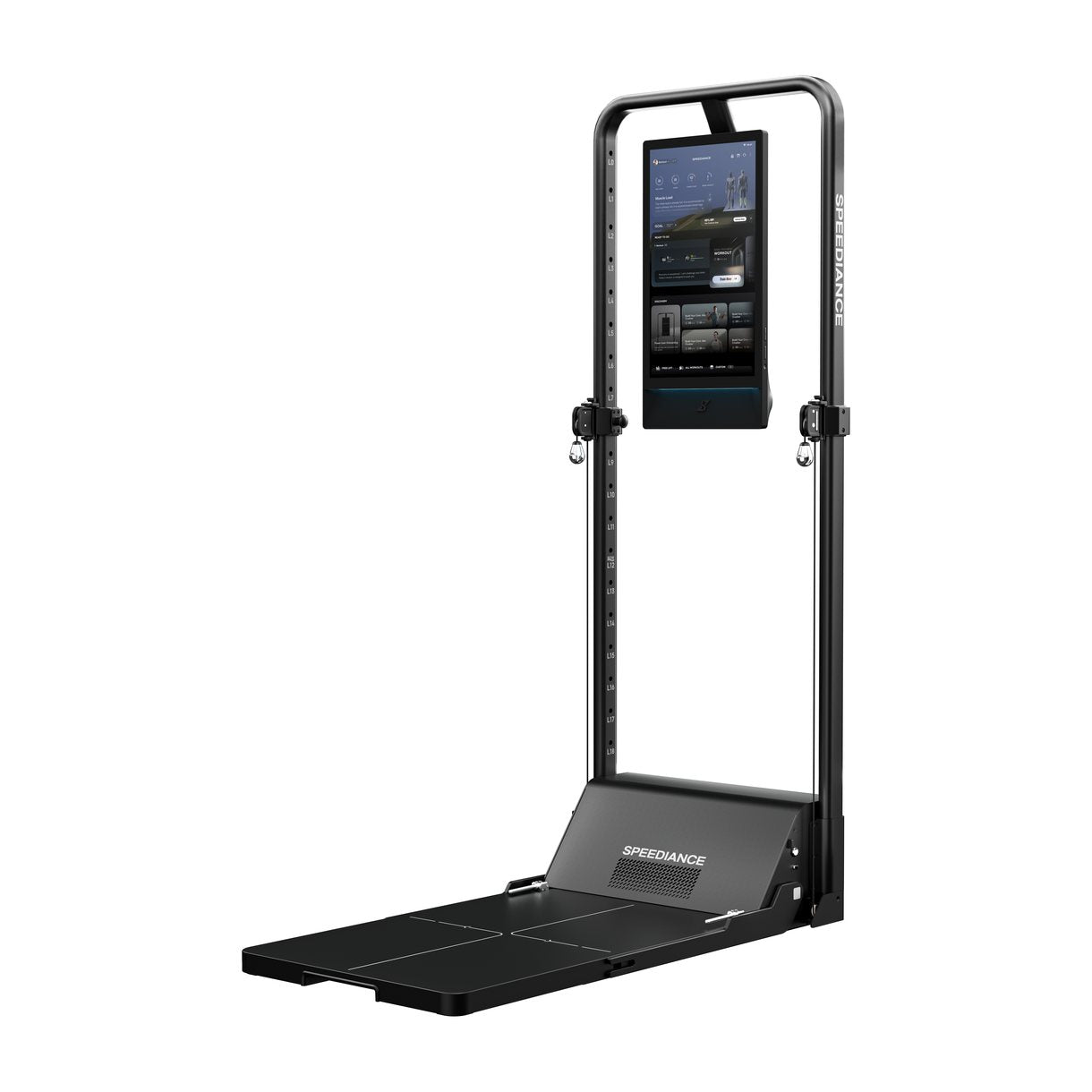 Gym Monster 3 side view with the training platform unfolded
