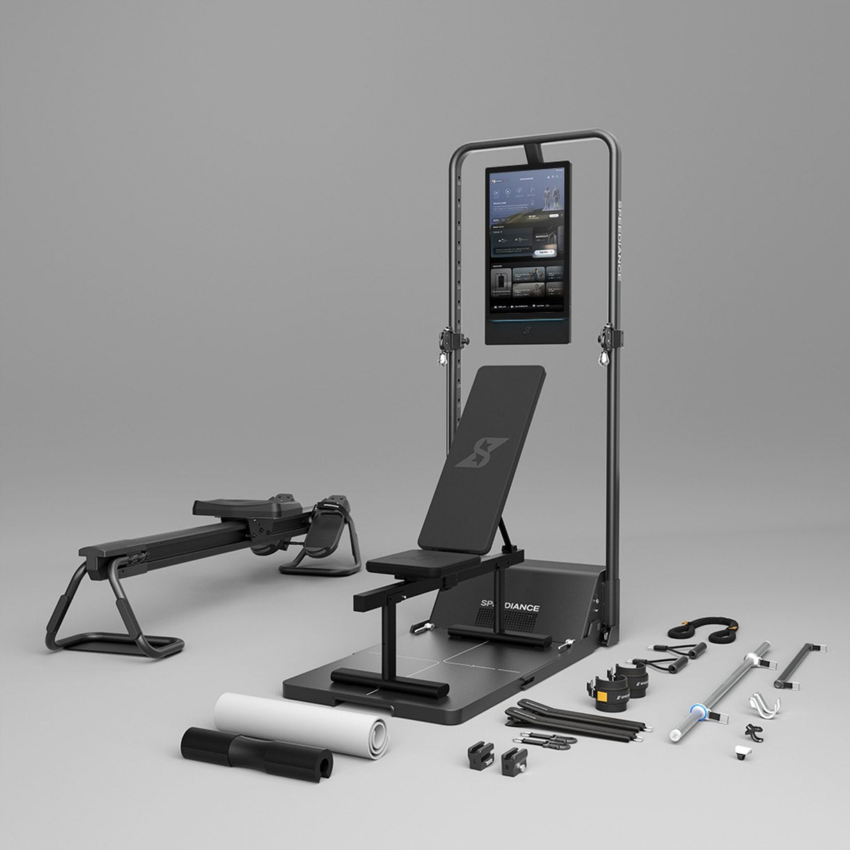 Gym Monster 3 Station configuration - Incline Bench plus AeroRow rowing