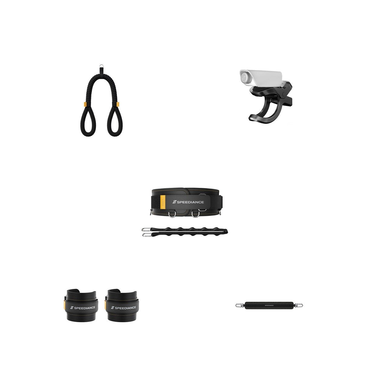 De accessoires uit het Geavanceerde Accessoirepakket uitgestald