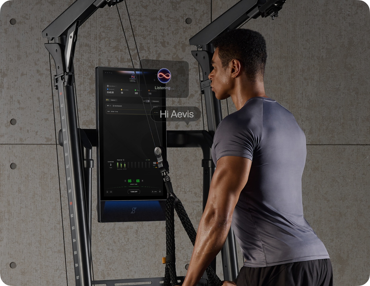 Sporter traint met de digitale weerstand van de Gym Monster Ultra